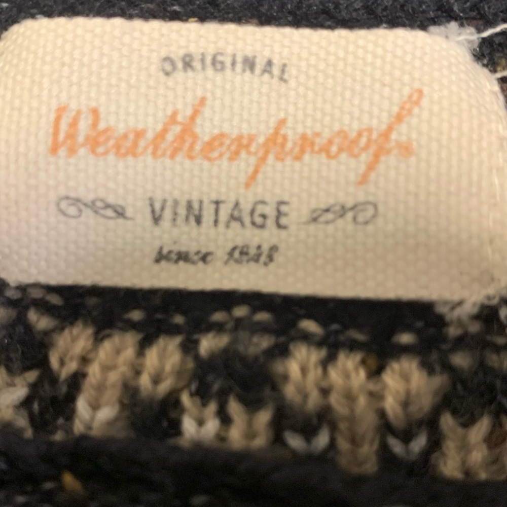 Weatherproof L Fair Isle Knit Outdoor Winter Sweater Casual Black Gray Tan - Picture 8 of 8